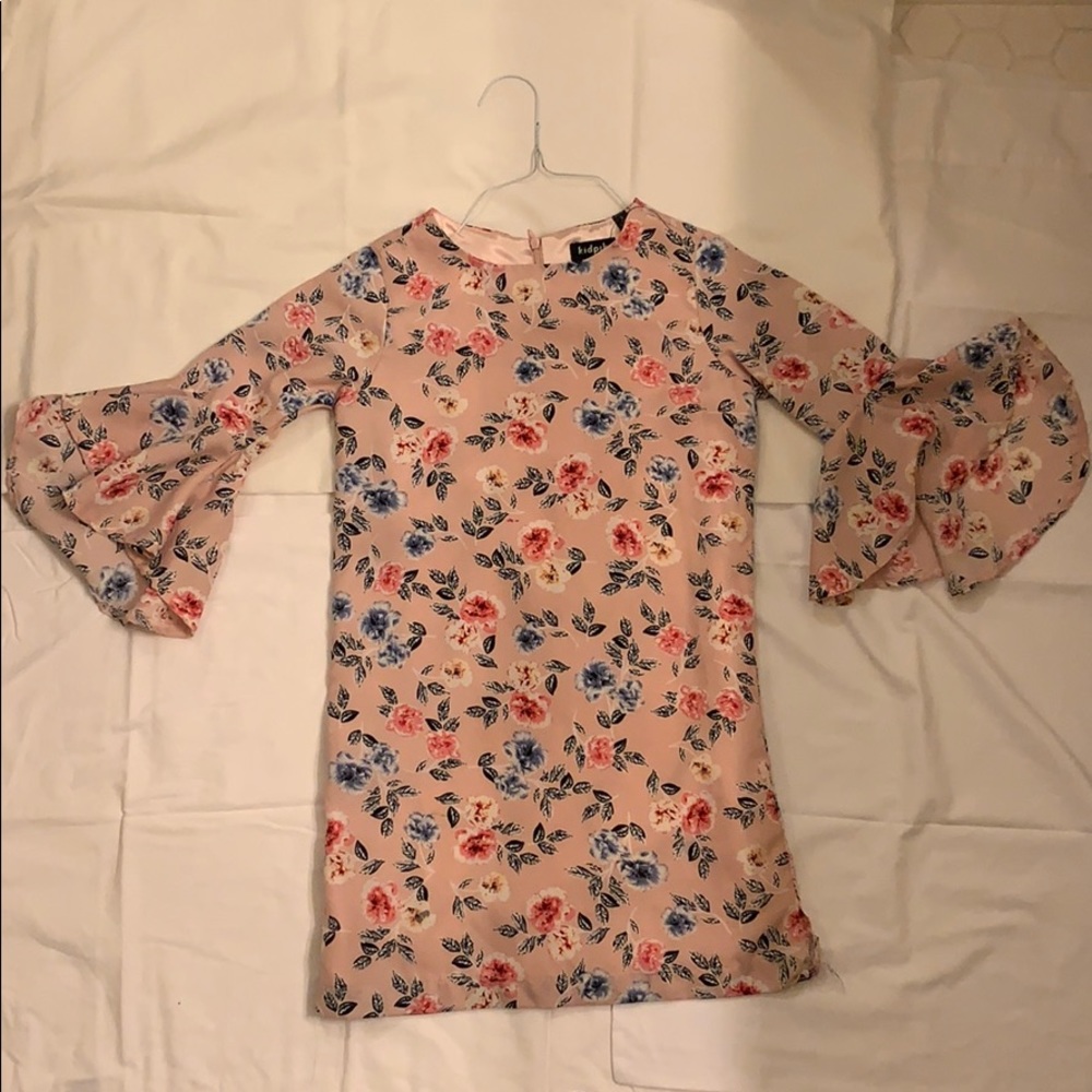 Girls Tunic style lined dress with bell sleeves